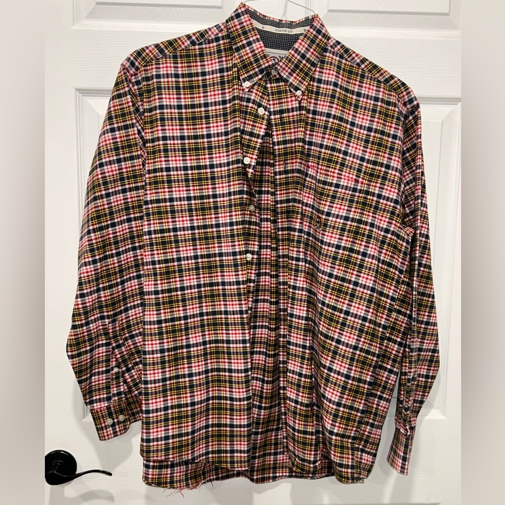 Cinch‎ Men’s Western Button-Down Shirt – Large Black Red Plaid Long Sleeve Rodeo - Picture 2 of 5